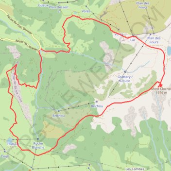 Trace GPS De la Zorinche au Mont Clocher, itinéraire, parcours
