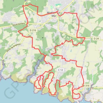 Trace GPS Cornouaille - Moëlan-sur-Mer, itinéraire, parcours
