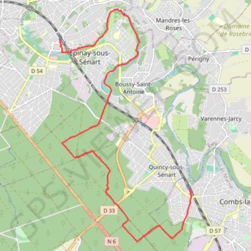 Trace GPS De la forêt de Sénard aux bords de l'Yerres, itinéraire, parcours