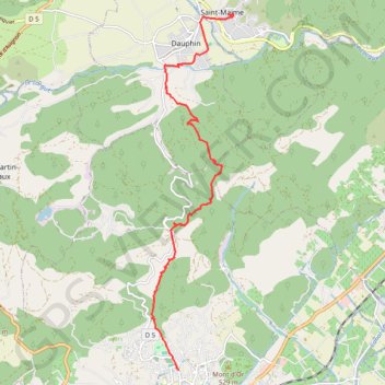 Trace GPS Manosque - Saint-Maime, itinéraire, parcours