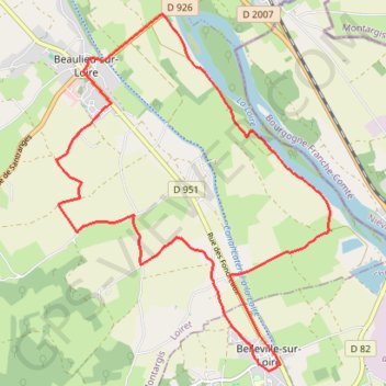 Trace GPS Entre Loire et canal - Beaulieu-sur-Loire, itinéraire, parcours