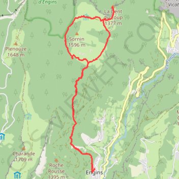 Trace GPS Dent du Loup et tour du plateau de Sornin, itinéraire, parcours