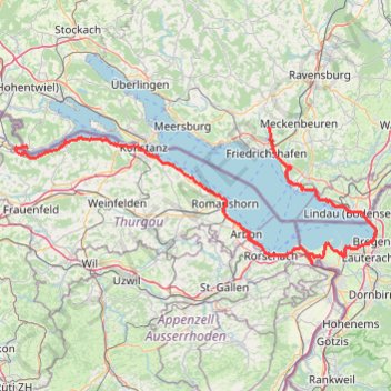Trace GPS Tour du lac de Constance 1/2, itinéraire, parcours