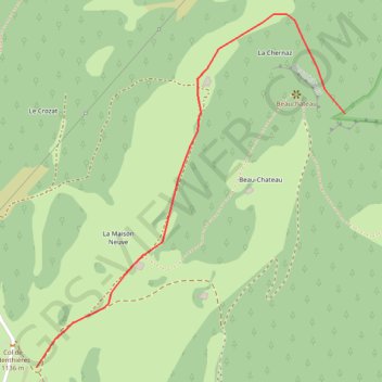 Trace GPS Falaise de Beauchâteau, itinéraire, parcours