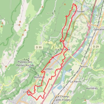 Trace GPS Château du Touvet - Crolles, itinéraire, parcours