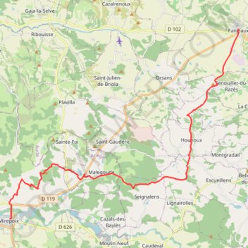 Trace GPS Chemin du Piémont Pyrénéen, itinéraire, parcours