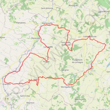 Trace GPS Lavit de l'Arrats, itinéraire, parcours