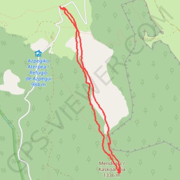 Trace GPS MENDILATZ depuis le col d'AZPEGI, itinéraire, parcours