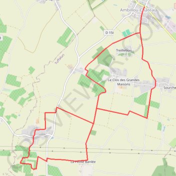 Trace GPS La Grézille Hilay - Ambillou-Château, itinéraire, parcours