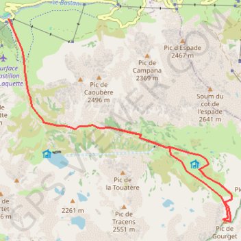 Trace GPS Pic de Gourguet depuis Tournaboup, itinéraire, parcours