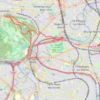 Trace GPS Promenade des ginguettes, itinéraire, parcours