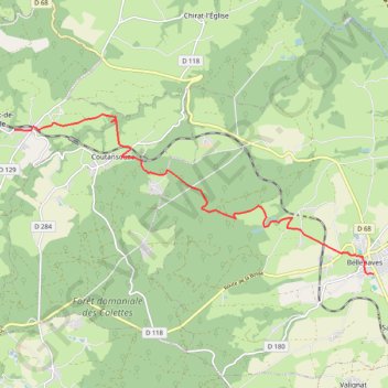 Trace GPS Louroux-Bellenaves, itinéraire, parcours
