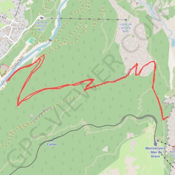 Trace GPS Le Montenvers, itinéraire, parcours