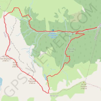 Trace GPS Pic des Trois Seigneurs - crêtes nord-sud, itinéraire, parcours