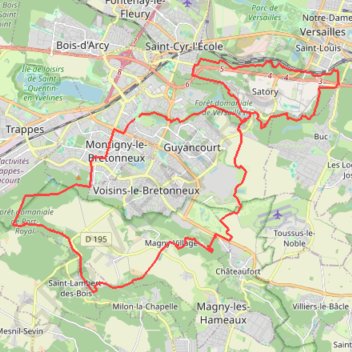 Trace GPS Versailles - Mérantaise, itinéraire, parcours