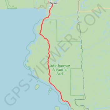 Trace GPS Wawa - Lake Superior Provincial Park, itinéraire, parcours