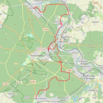Trace GPS Tour du Massif de Fontainebleau - partie est, itinéraire, parcours