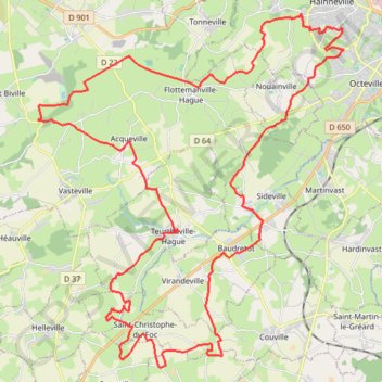 Trace GPS La Printanière - Équeurdreville-Hainneville, itinéraire, parcours