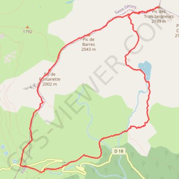 Trace GPS Pic des Trois Seigneurs et étang d'Arbu, itinéraire, parcours