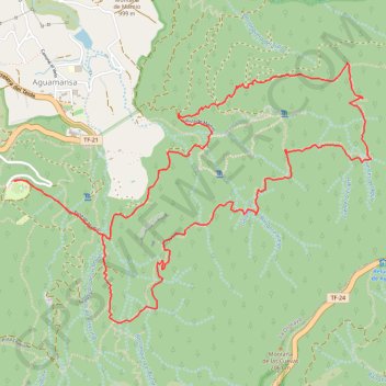 Trace GPS Chemin sur les Hauteurs de Los Organos - Ténérife - Canaries - Espagne, itinéraire, parcours