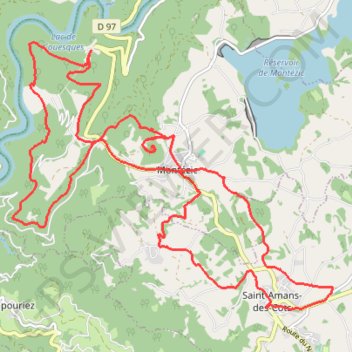 Trace GPS Saint Amans Des Cots : Montézic Vallée De La Truyère, itinéraire, parcours