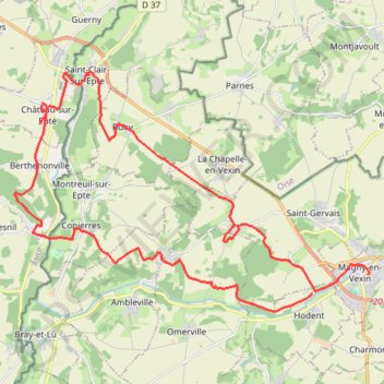 Trace GPS Magny - Saint Clair-sur-Epte, itinéraire, parcours