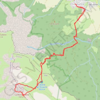 Trace GPS Sommet de la Montagnette depuis Chichilianne (Vercors), itinéraire, parcours