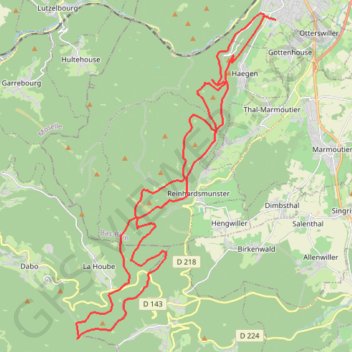 Trace GPS Saverne - Col de la Schleif, itinéraire, parcours