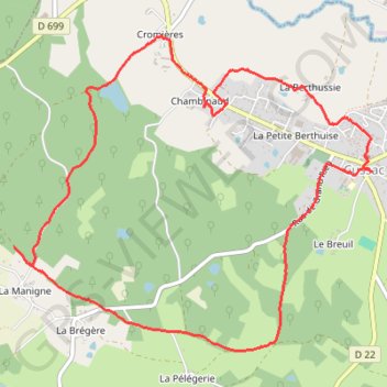 Trace GPS Randonnee de la forêt de cromières, itinéraire, parcours