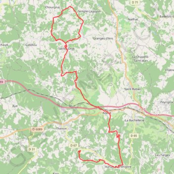 Trace GPS Du Verdoyant à Saint-Orse avec la boucle du Boscornut - Thenon, itinéraire, parcours