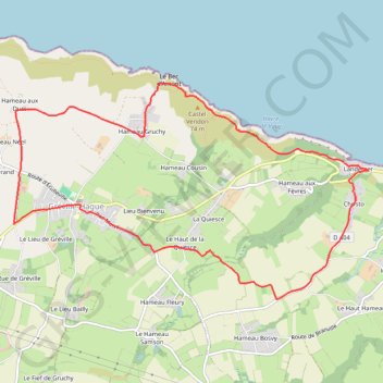 Trace GPS Autour de Gréville-Hague, itinéraire, parcours