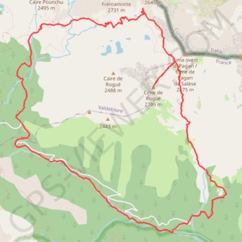 Trace GPS Cime de Rogué par le Valllon des Naucettes, itinéraire, parcours