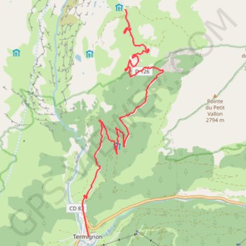 Trace GPS Haute Maurienne - Montée de Bellecombe, itinéraire, parcours