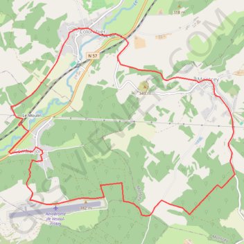 Trace GPS Montcey-Colombier, itinéraire, parcours