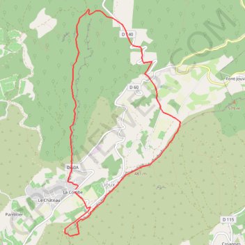 Trace GPS Falaise de la Madeleine, itinéraire, parcours