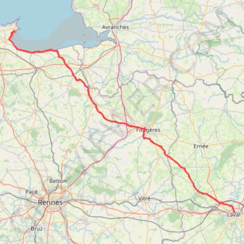 Trace GPS LAVAL CANCALE LAVAL 2022 250kms mode PBP-17600809, itinéraire, parcours