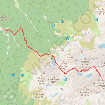 Trace GPS Pic du Grand Doménon (Belledonne), itinéraire, parcours