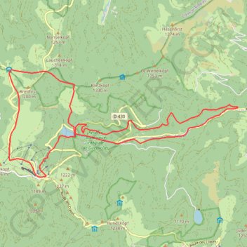 Trace GPS Le Markstein, itinéraire, parcours