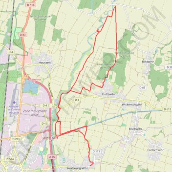 Trace GPS Forêt de Holtzwihr, itinéraire, parcours