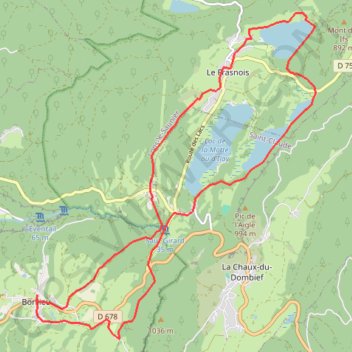 Trace GPS 3ème jour trek Jura Doucier, itinéraire, parcours