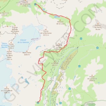 Trace GPS Le tour des glacier s de la vanoise, itinéraire, parcours
