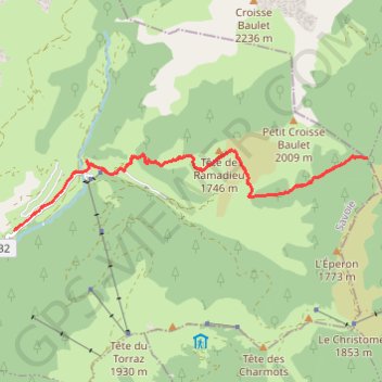 Trace GPS Col de Jaillet - Le Plan, itinéraire, parcours