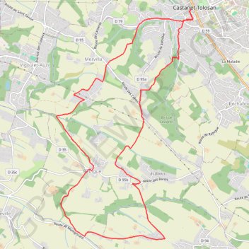 Trace GPS Castanet-Tolosan, itinéraire, parcours