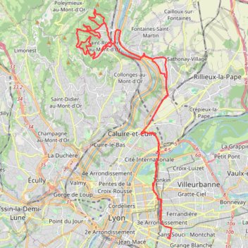 Trace GPS Les Carrières de Couzon, itinéraire, parcours