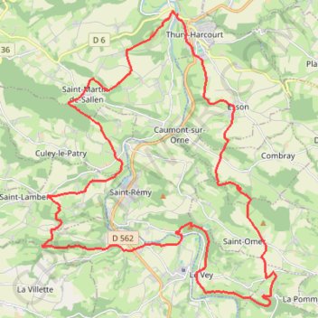 Trace GPS De Thury-Harcourt à Clécy, itinéraire, parcours