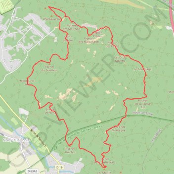 Trace GPS Les 25 bosses - En forêt de Fontainebleau, itinéraire, parcours