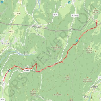 Trace GPS GR 9 de Berbois à Giron, itinéraire, parcours