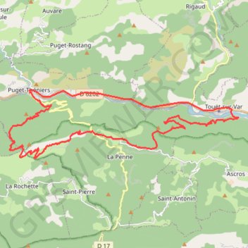 Trace GPS Col de Rigaudon, itinéraire, parcours