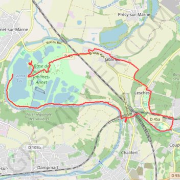 Trace GPS Jablines -Lesches, itinéraire, parcours