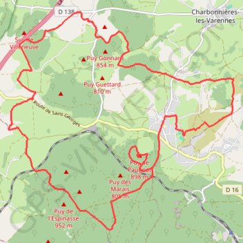Trace GPS De Paugnat à Verrières, itinéraire, parcours